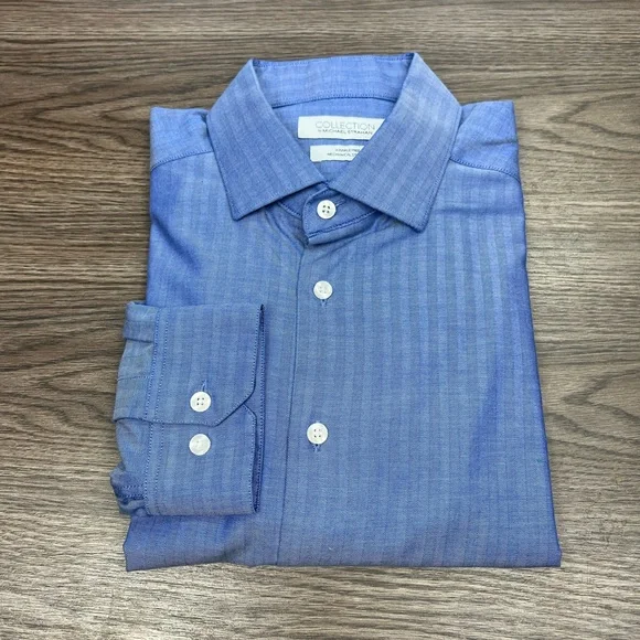 collection by michael strahan dress shirts Collection By Michael Strahan Men's Modern Fit Easy Care Long Sleeve Dress Shirt | White | Regular 14-14.5 | Shirts + Tops Dress Shirts